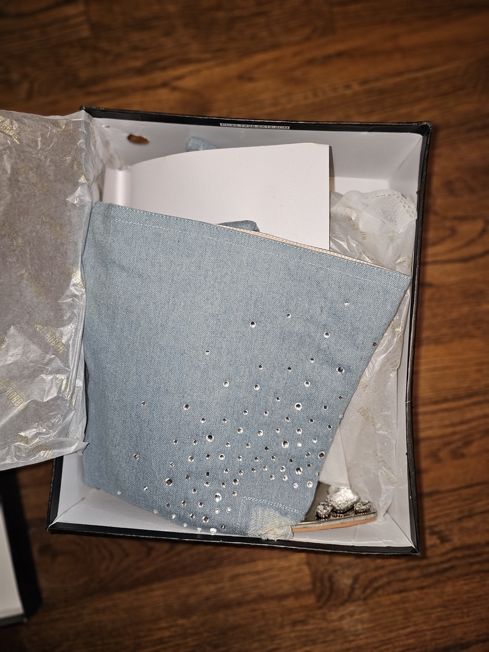 Cape Robbin Light Blue Rhinestone Distressed Denim Over-the-Knee Boots - Picture 4 of 10